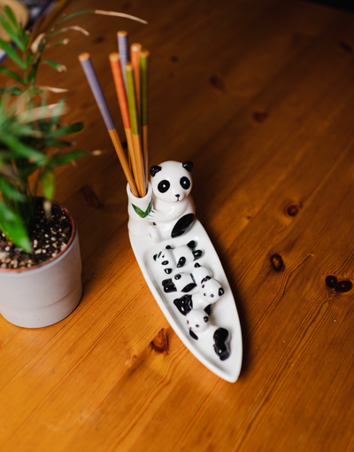 Porcelain Panda Serving Plate | Chopstick Holder