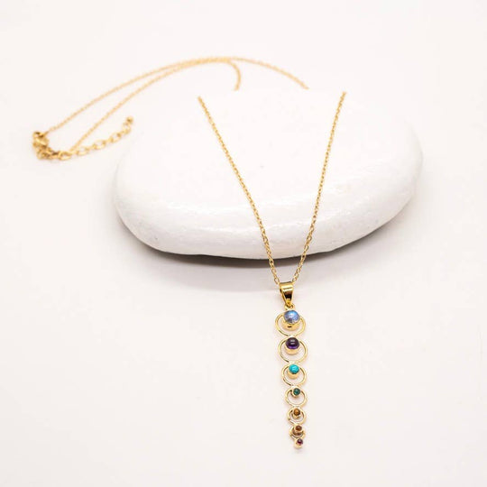 Brass Stone Chakra Necklace