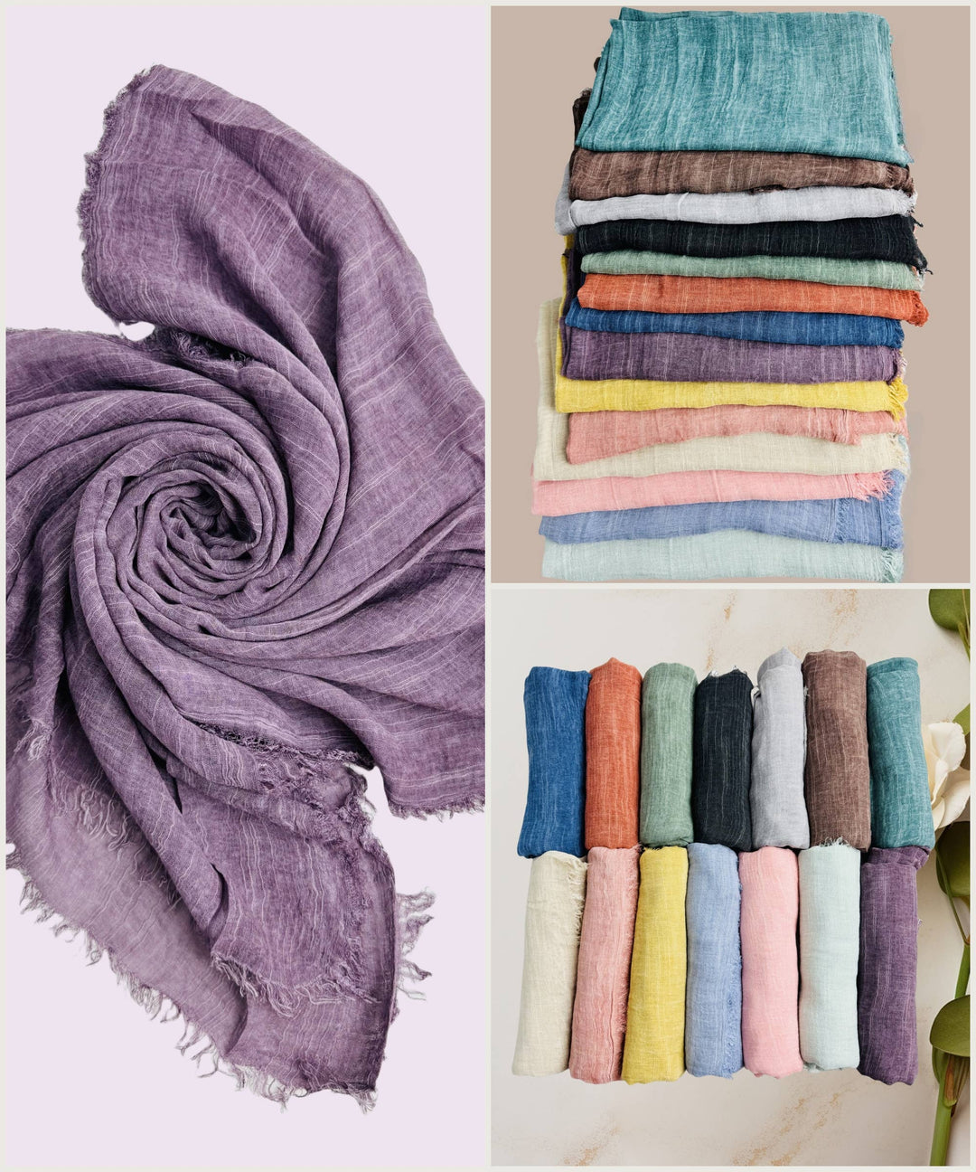 Stonewashed Solid Color Frayed Oversized Scarf