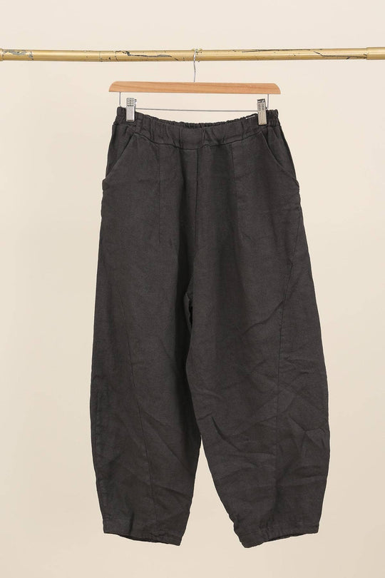 Barrel Fit Linen Ankle Pants