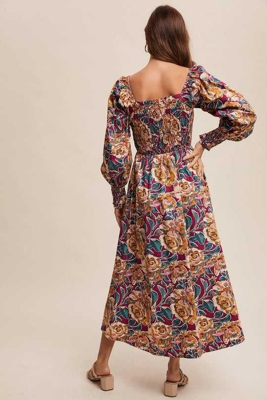 Floral Smocked Maxi Dress