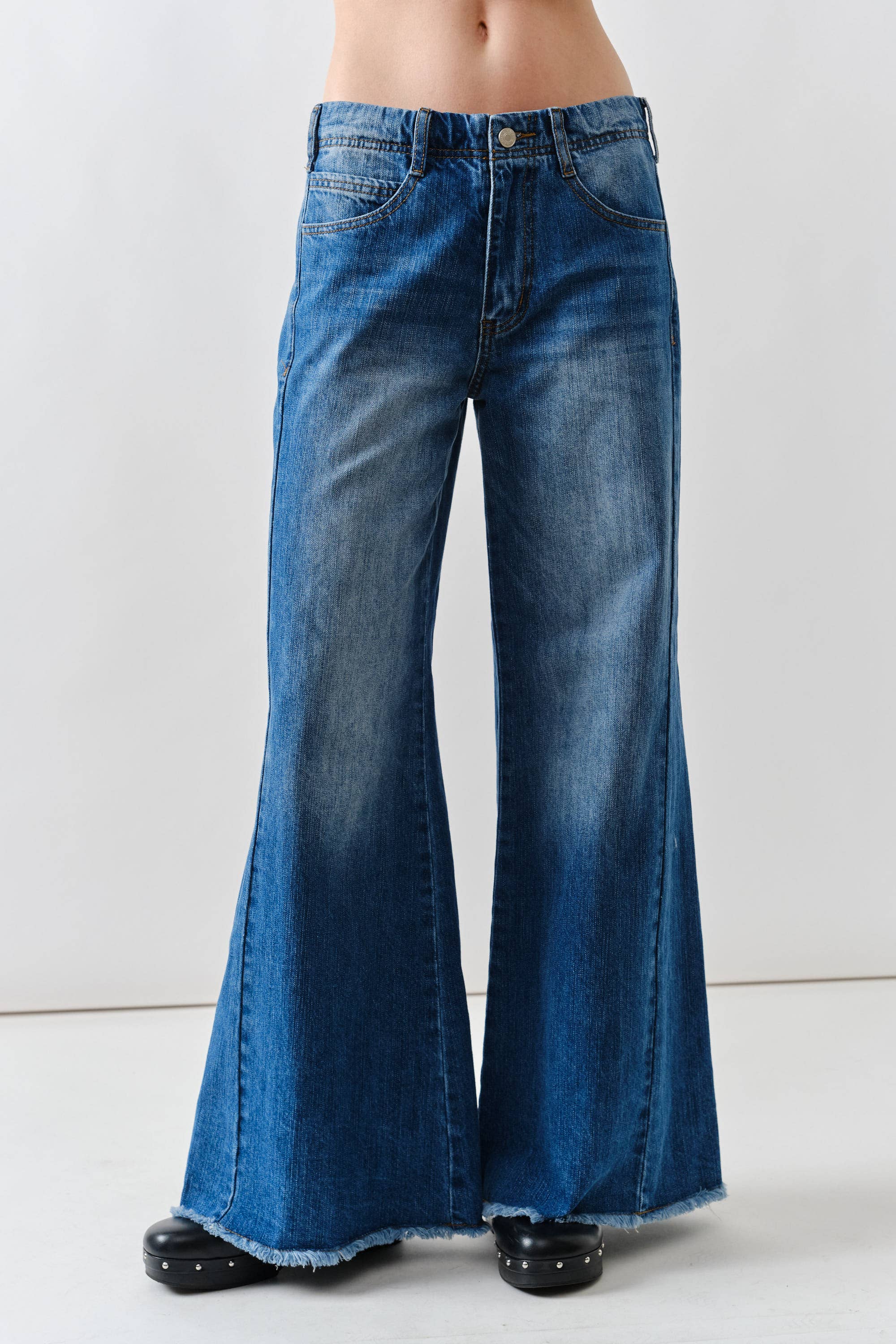 Blue jeans on a white background