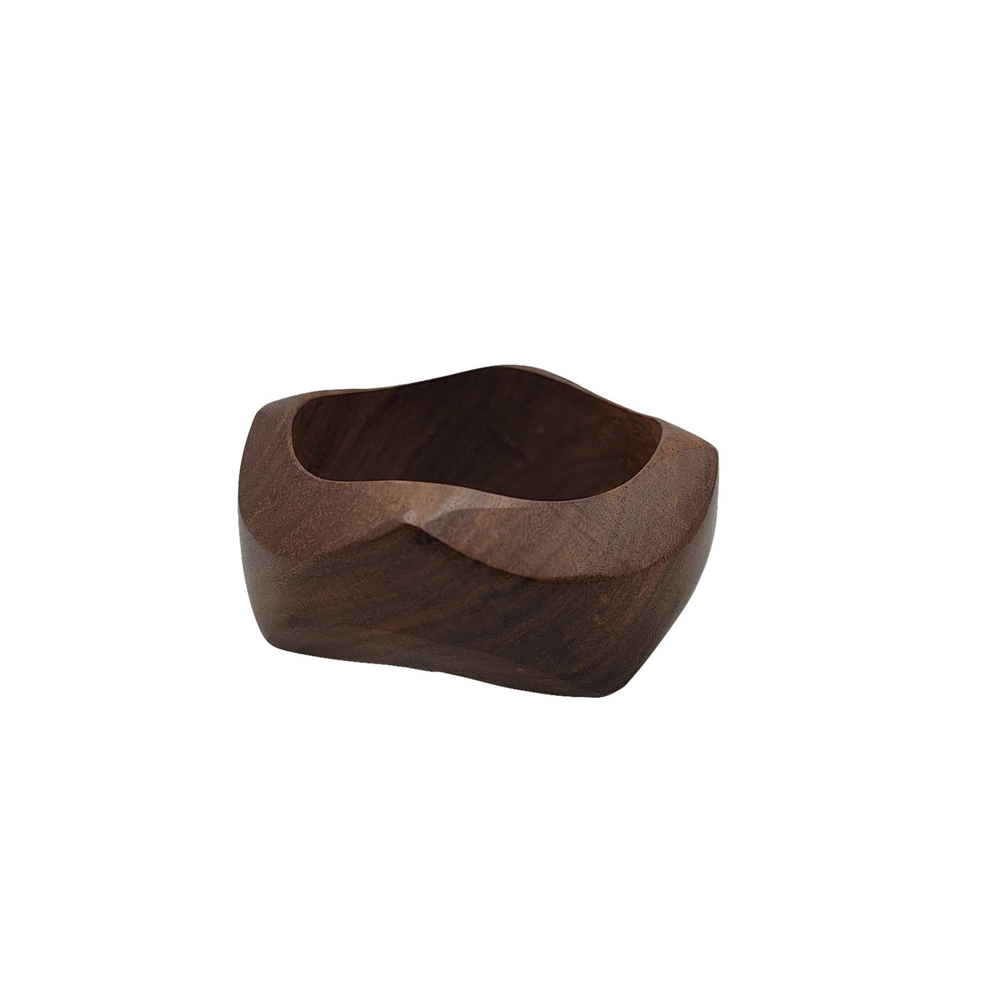 Faceted Wood Bangle Bracelet