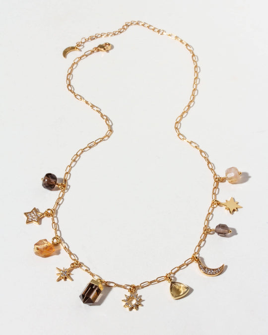 Golden Stardust Charm Necklace