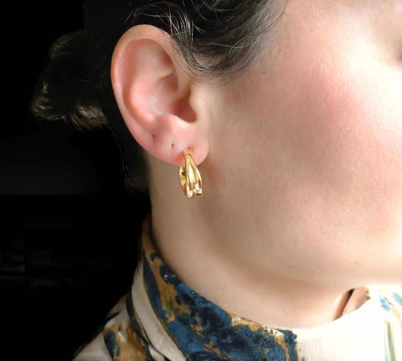Vintage Wide Sculptural Hoops