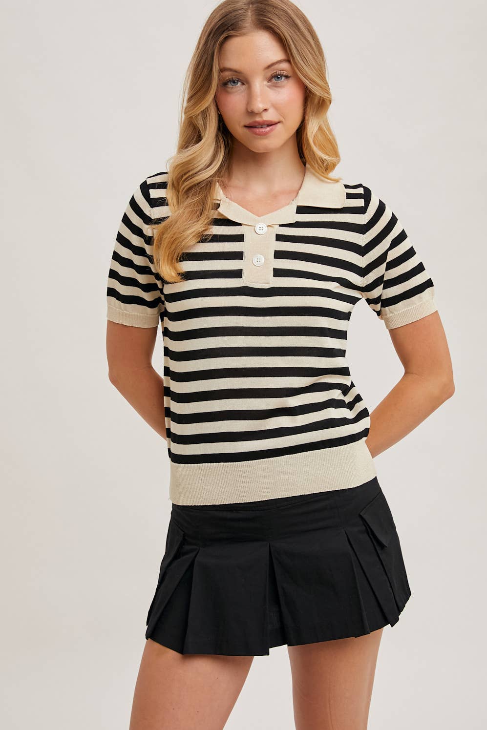 Striped Knit Polo