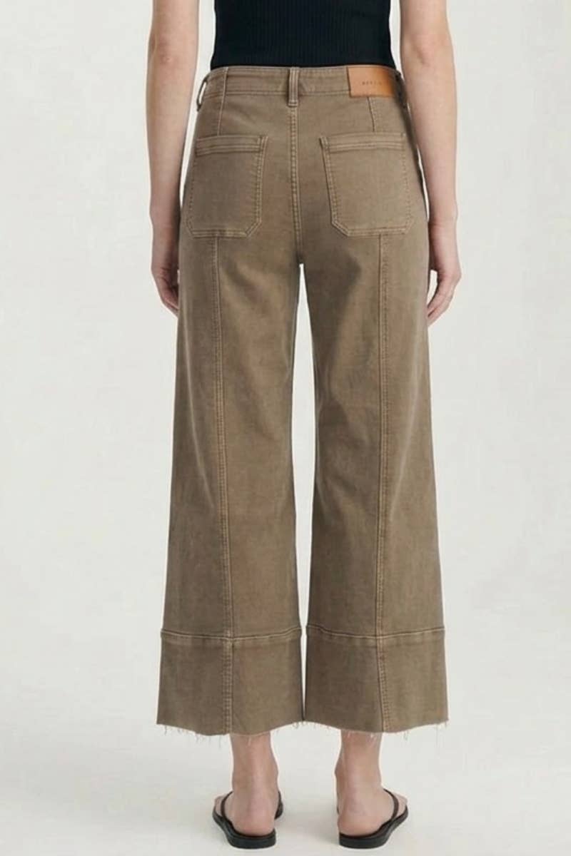 Raw Hem Crop Palazzo Jeans