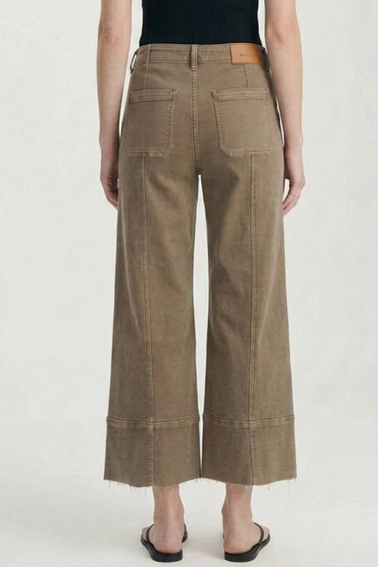 Raw Hem Crop Palazzo Jeans