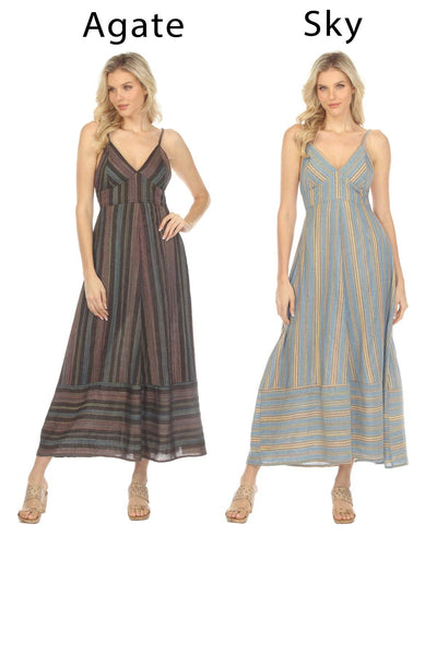 Striped Bustier Maxi Dress