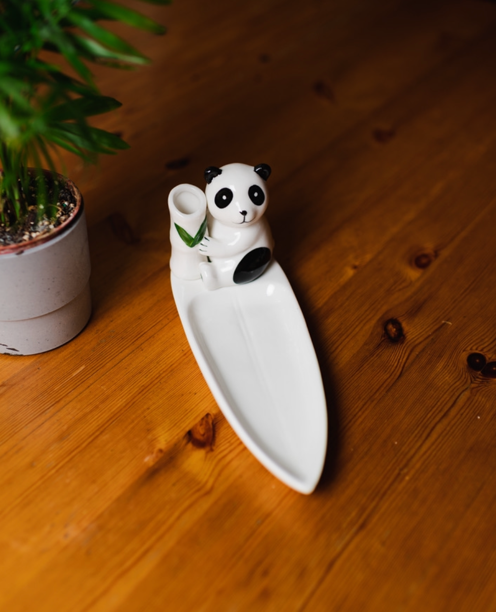 Porcelain Panda Serving Plate | Chopstick Holder