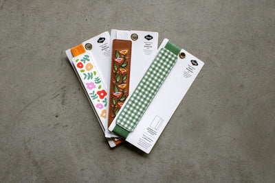 Embroidered Elastic Bookmark- Spring Garden
