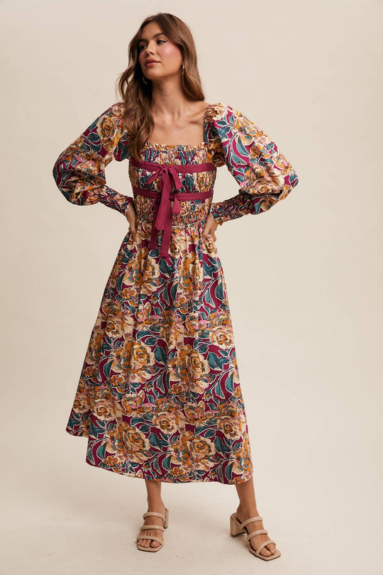 Floral Smocked Maxi Dress