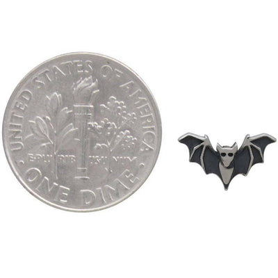 Sterling Silver Bat Post Earrings 6x10mm