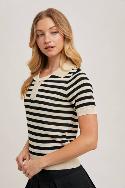 Striped Knit Polo