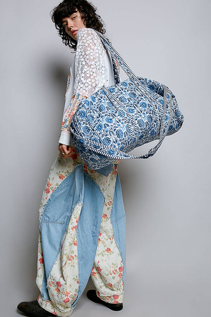Front Pocket Quilted Adjustable Strap Duffel Bags