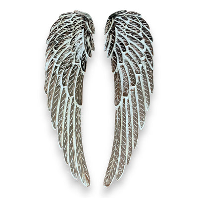 Pair of Hand-Carved Wood Wall Angel Wings