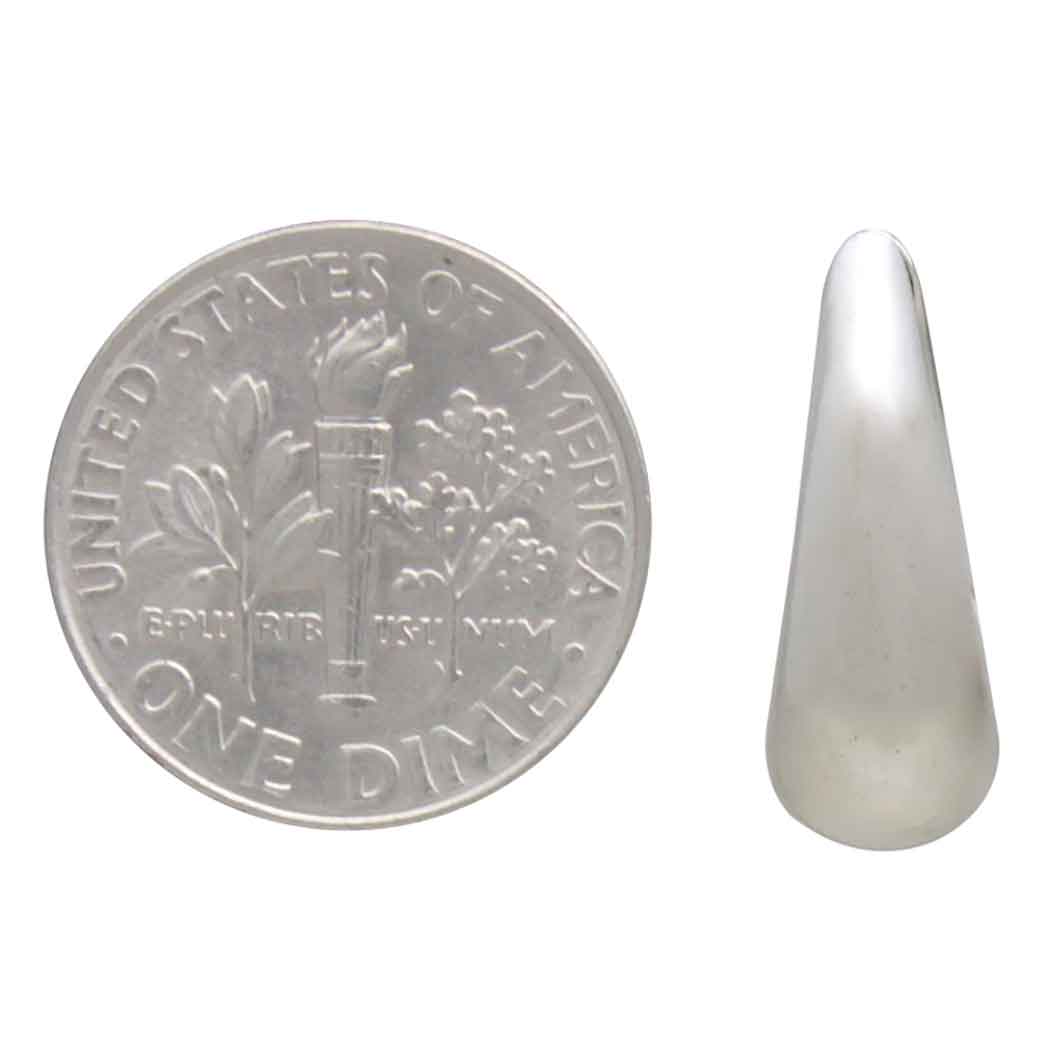 Sterling Silver Long Teardrop Huggie Hoop