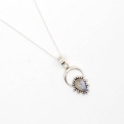 Baizaar Silver Teardrop Aura Necklace - Simple Good