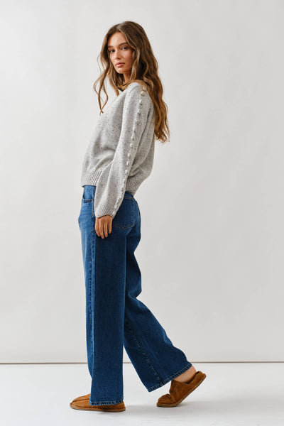 Drawstring Waist Straight-Leg Jeans