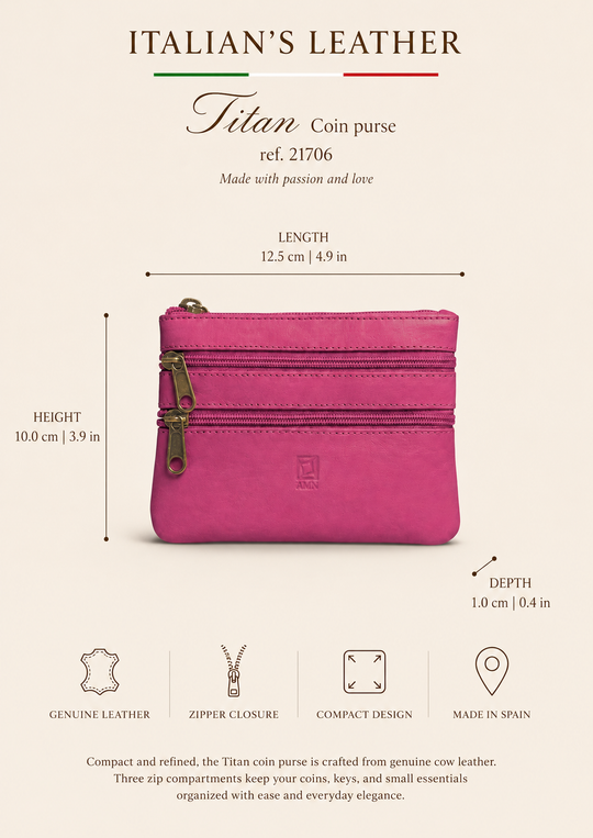Italian Leather Double Zipper Wallet