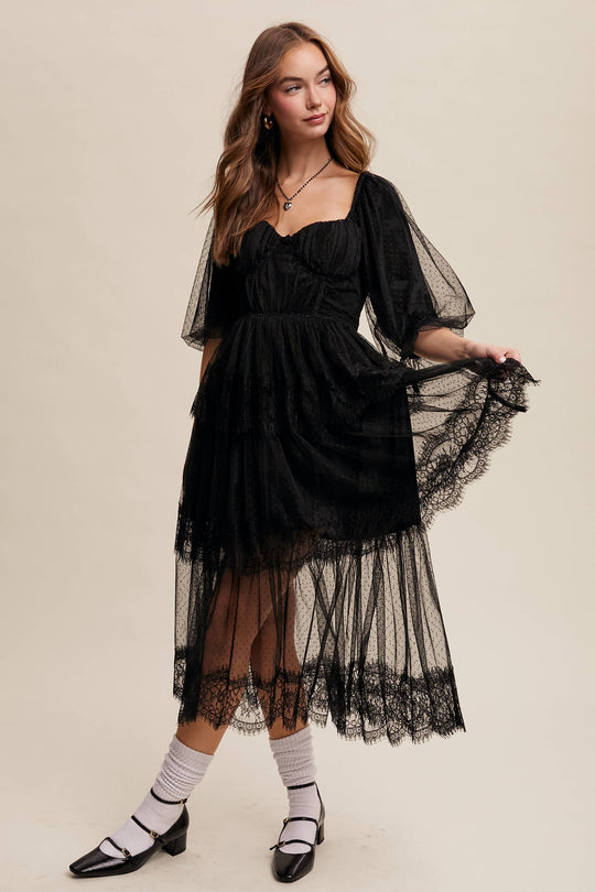 Romantic Lace Midi Dress