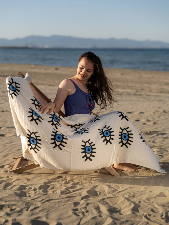 Evil Eye Plush Turkish Towel