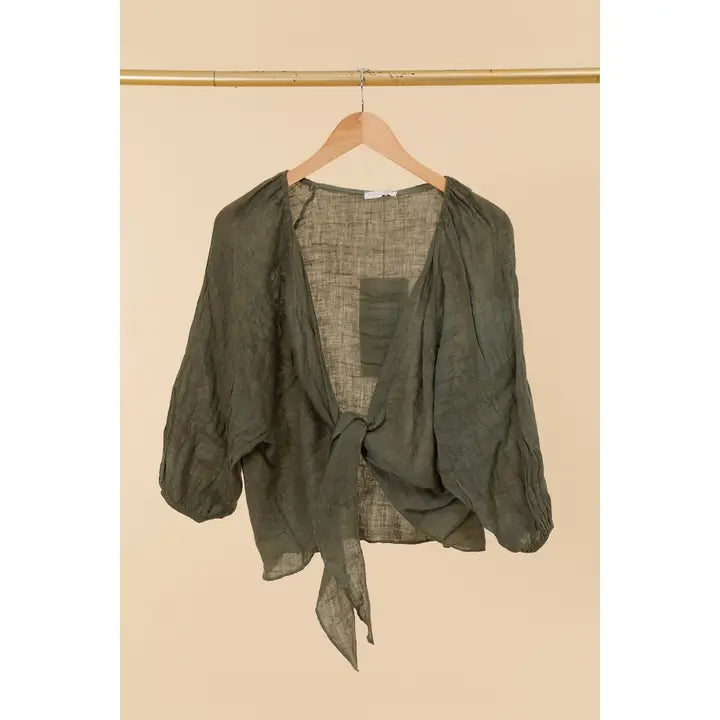 Tie Wrap Linen Top