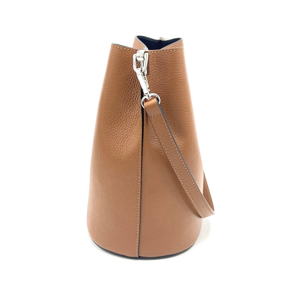 Brown Italian Leather Bucket Bag