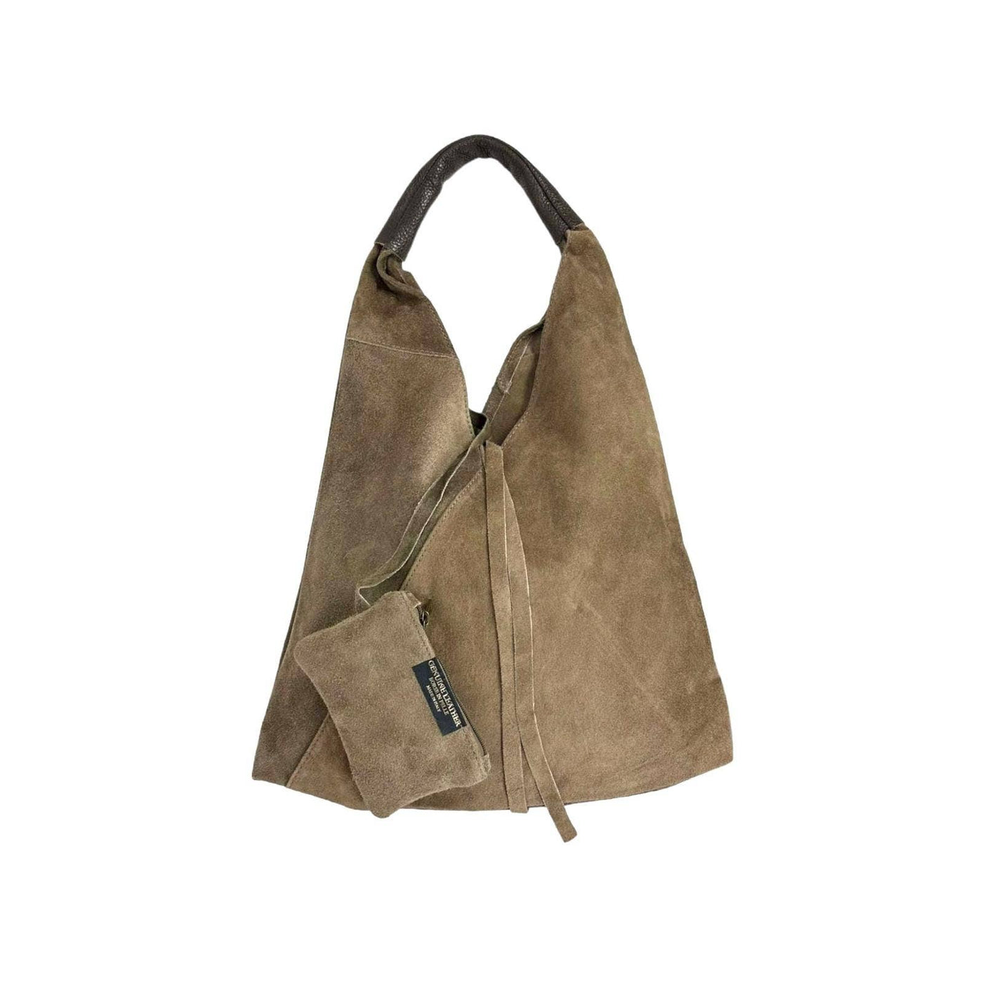 Suede Leather Shoulder Bag with Coin Purse