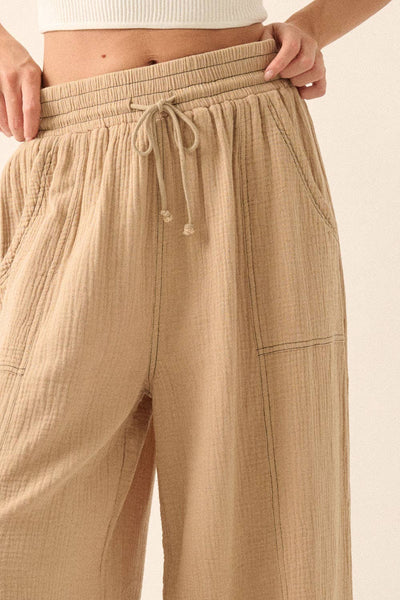 Mineral Washed Crinkle Cotton Parachute Pants