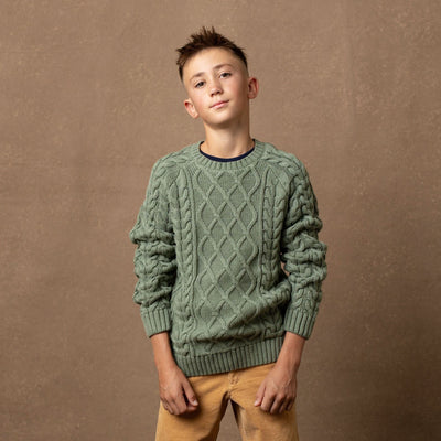 Organic Raglan Fisherman Sweater
