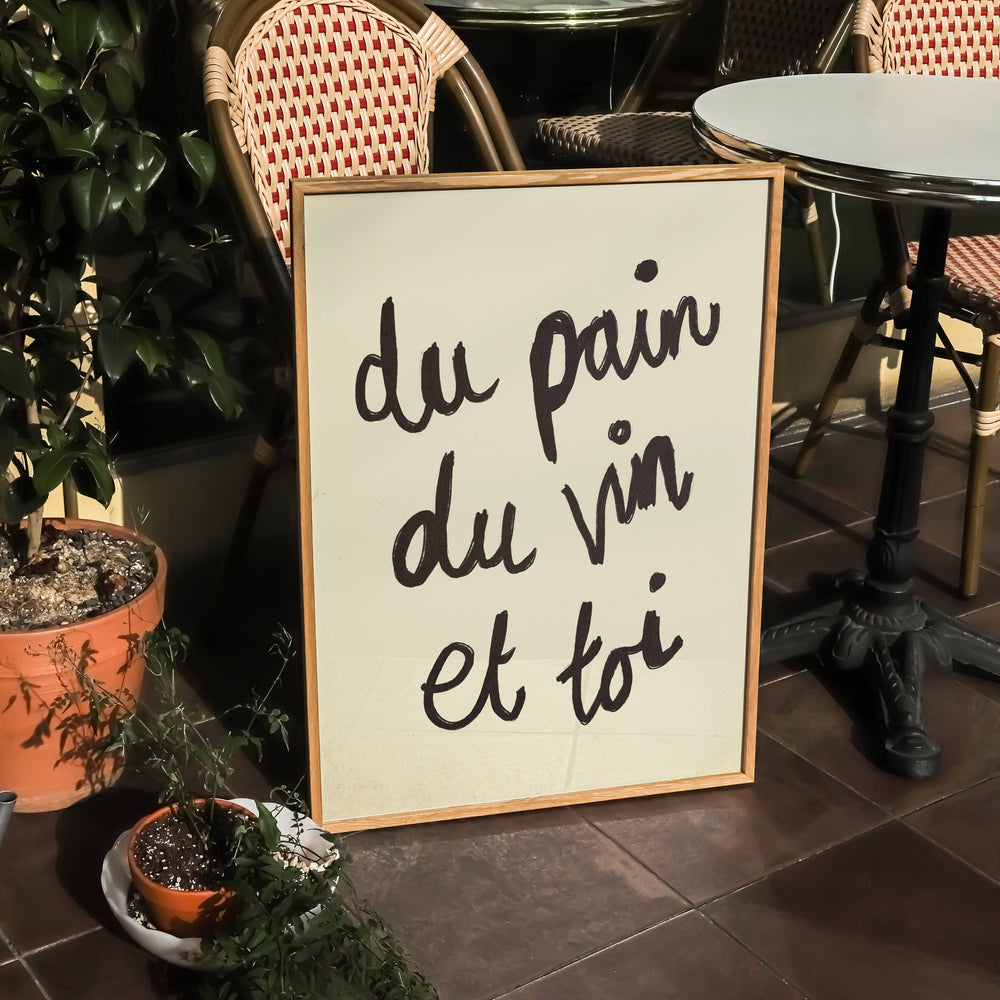 Du Pain Du Vin And You Handwritten Print