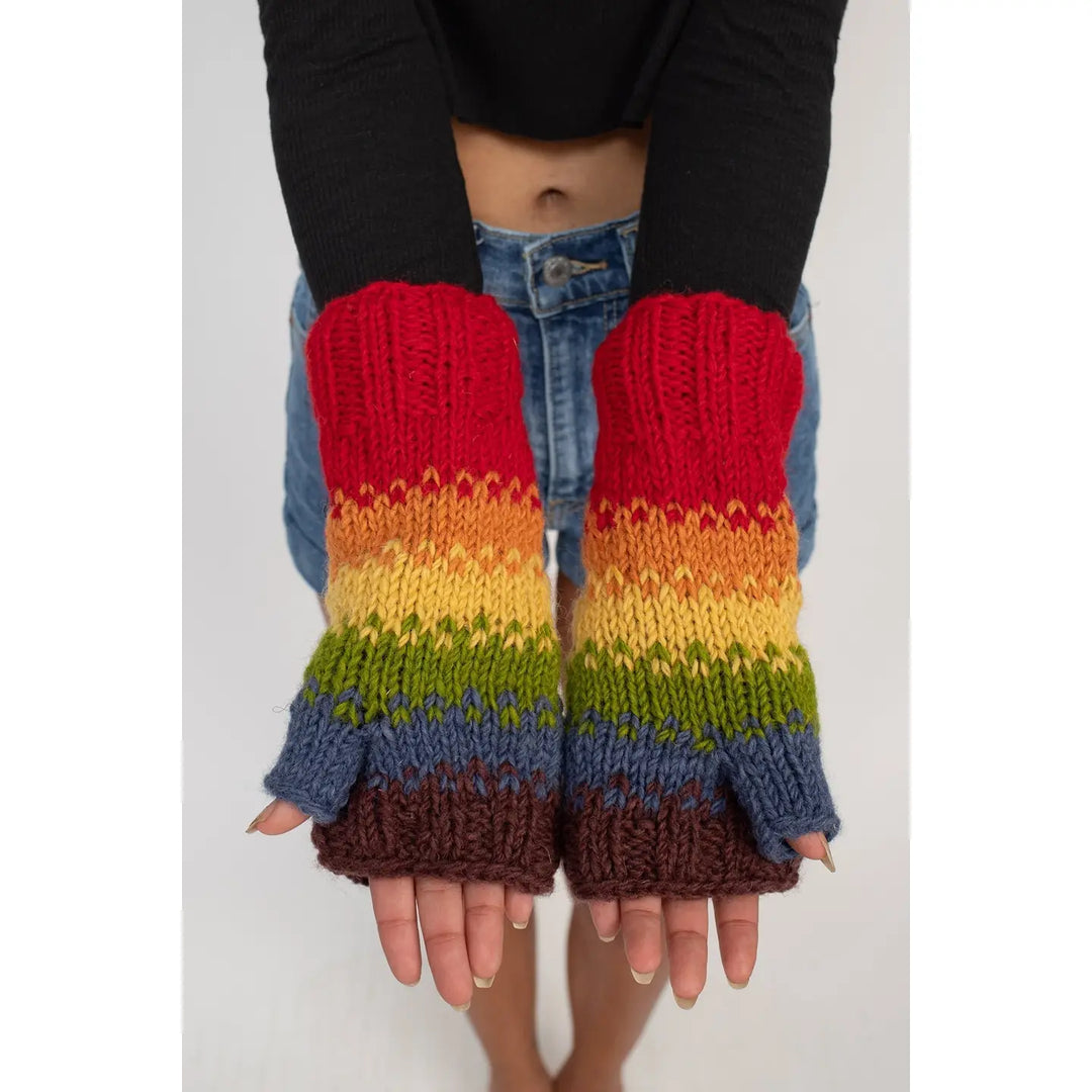 Blurred Lines Handmade Wool Knit Arm Warmers