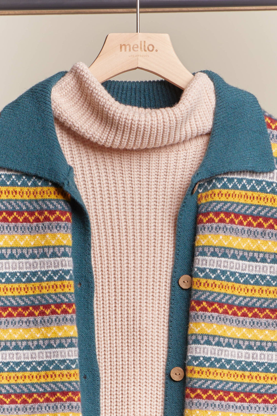 Striped Knit Cardigan With Collar
