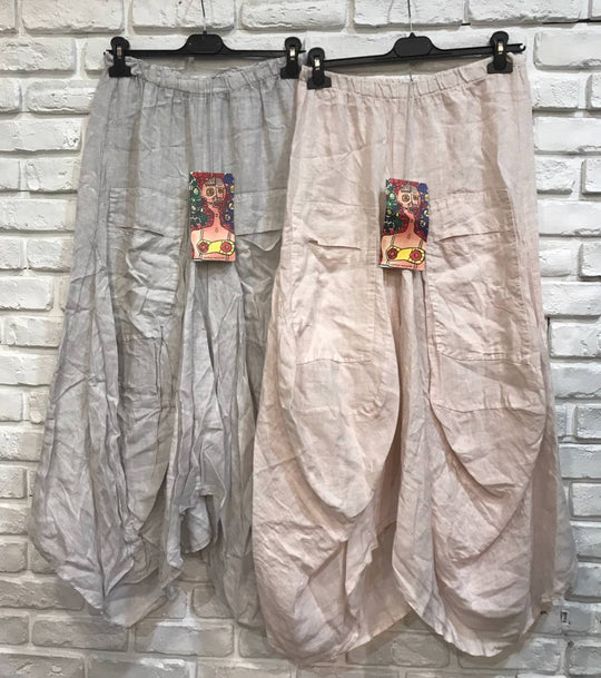 Wide Linen Skirt