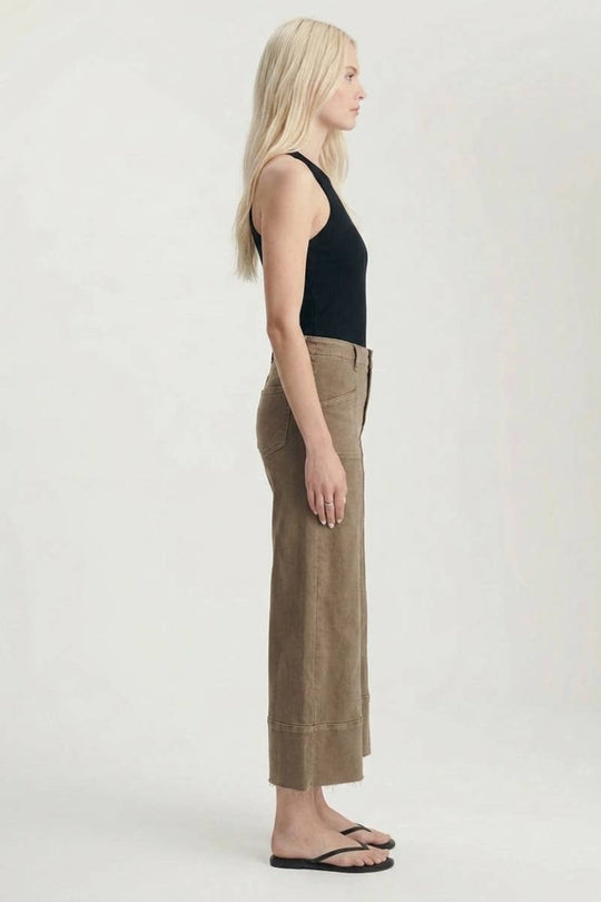 Raw Hem Crop Palazzo Jeans