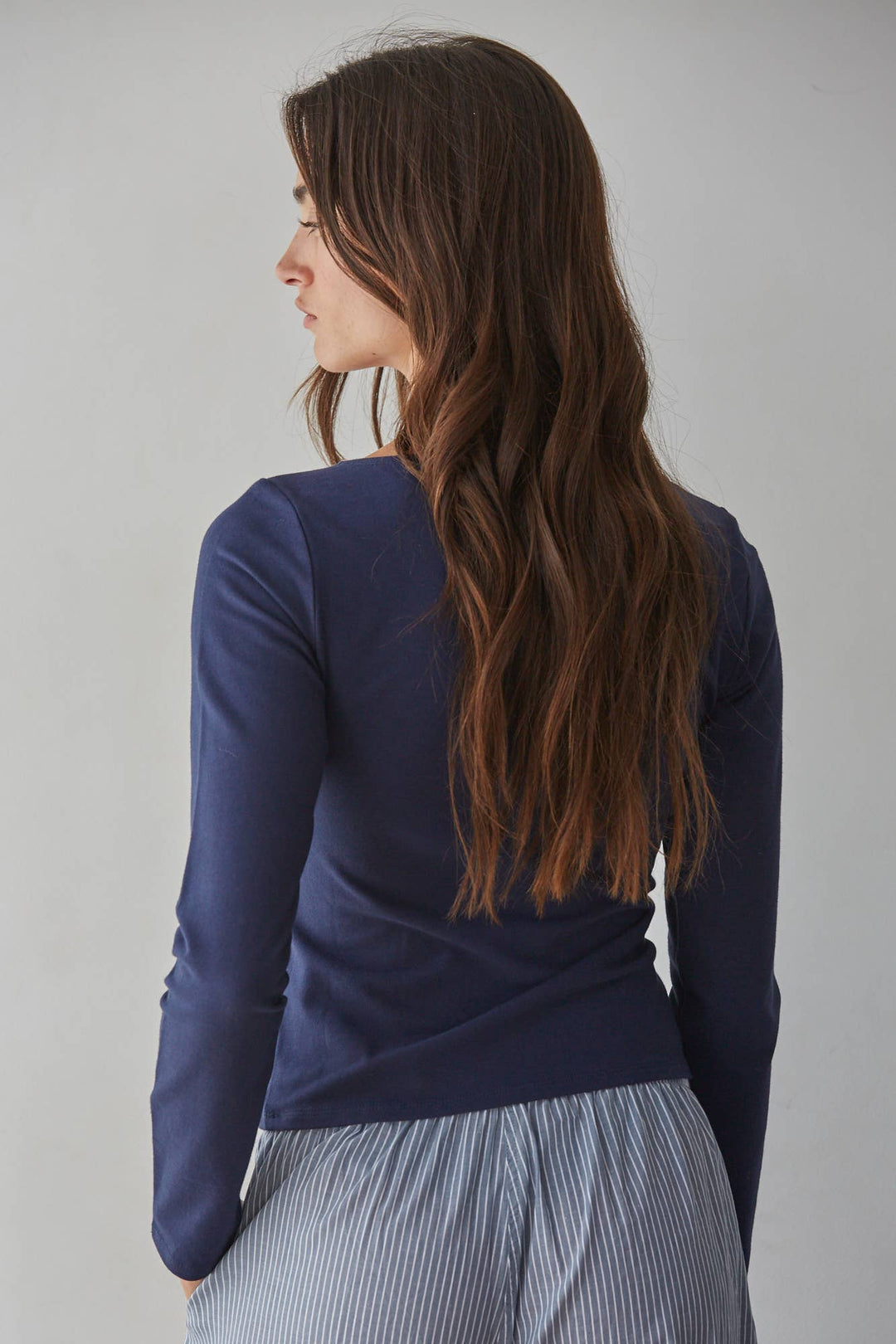Boat Neck Long Sleeve Top