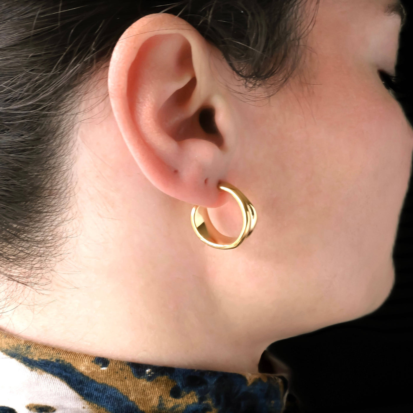 Vintage Wide Sculptural Hoops