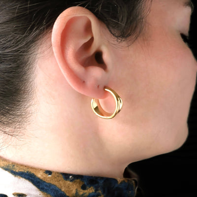 Vintage Wide Sculptural Hoops