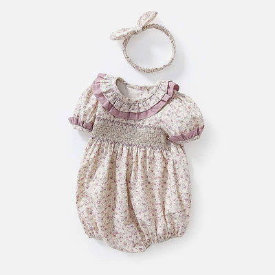 Howkidsss Floral Baby Ins Style Romper Short-sleeved Baby Jumpsuit - Simple Good