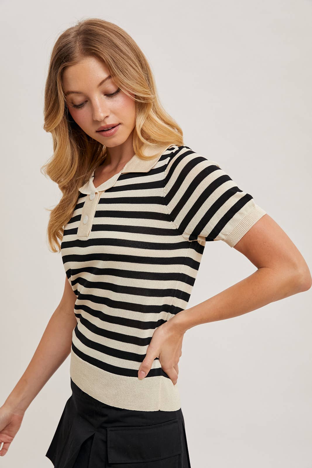 Striped Knit Polo