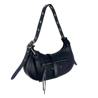 Small Crescent Leather Shoulder Bag