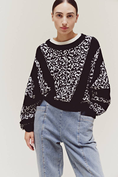 Dolman Sleeve Jacquard Sweater