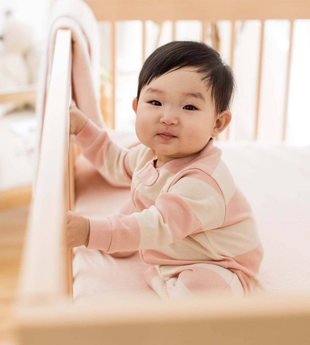 Pink Sand Rugby Stripe Organic Cotton Sleep & Play
