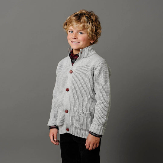 Organic Mock Neck Cardigan