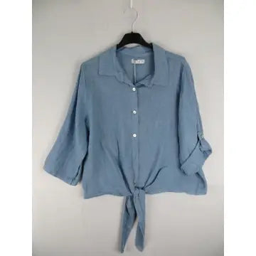 Tie Front Linen Button Up