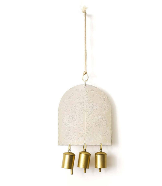 Haveli Wind Chime, Etched Brass - Handmade