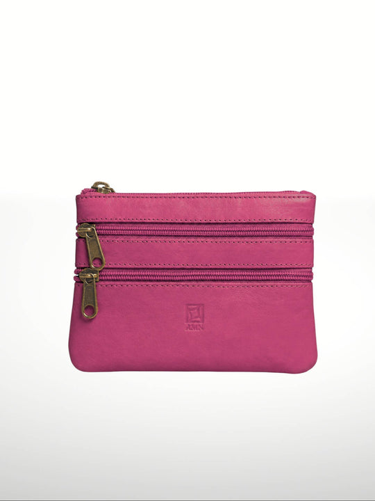 Italian Leather Double Zipper Wallet