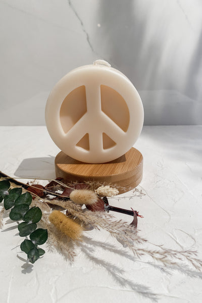 Dusty Rose Bodega Peace Sign Candle - Simple Good