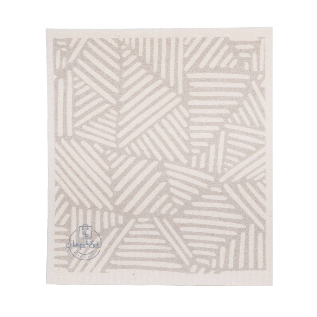 Light Grey Lines Swedish Dish Cloth